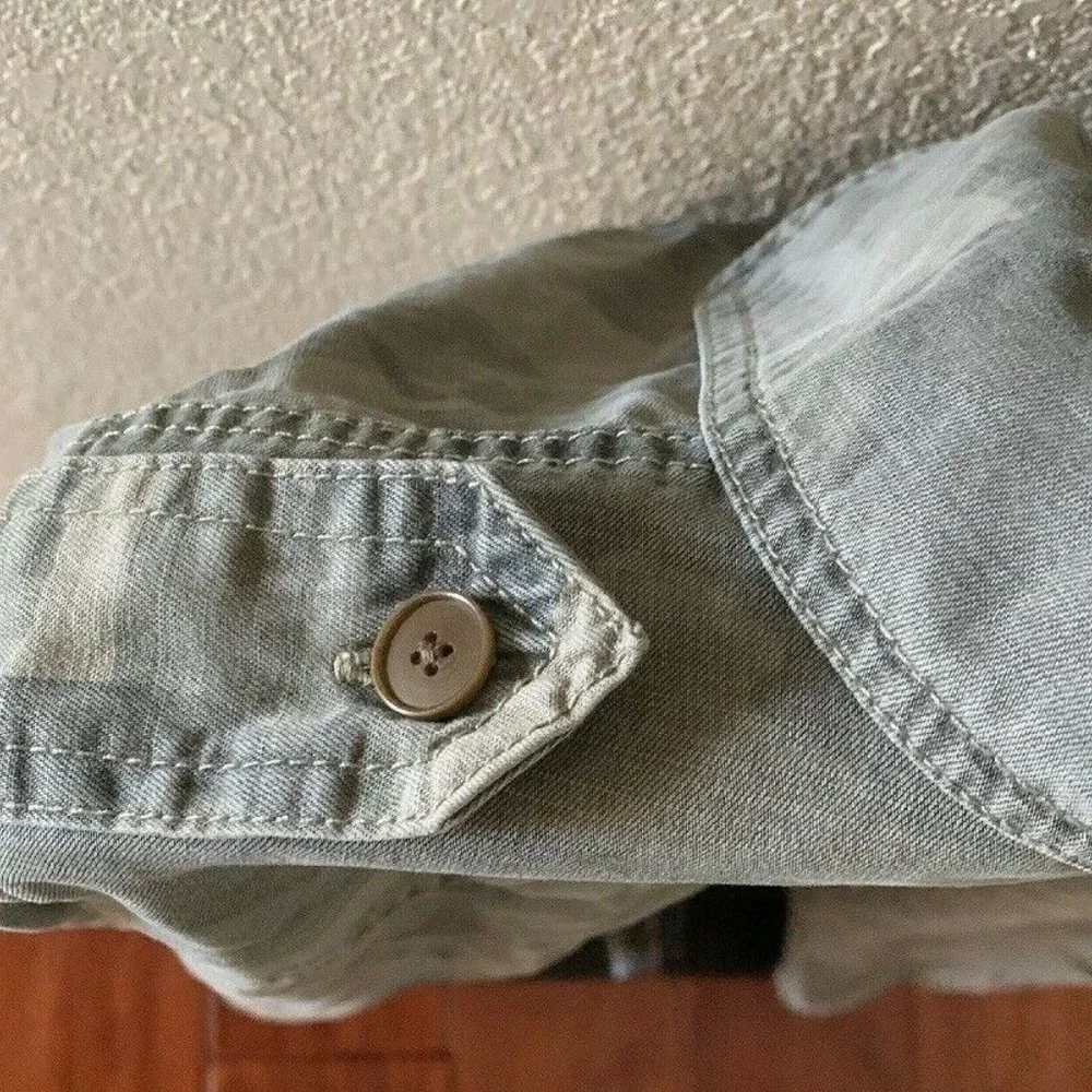 LUCKY BRAND Jacket Camo Shirt Size M 🆕 Military Army Combat Green Camoflage - Picture 6 of 11